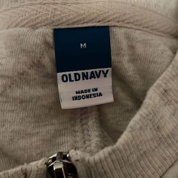 Old Navy Women's Light Cream/Gray Quilted Half Zip Pullover Sweater - Picture 7 of 8